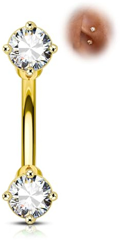 Agrewd Minimalist Rook Earrings 16G 6MM Gold Rook Jewelry Stainless Steel Eyebrow Piercing Jewelry Lobe Earrings