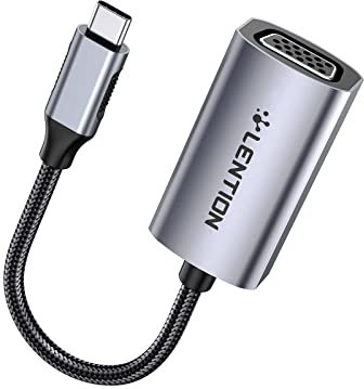 LENTION USB C auf VGA Adapter, Typ C zu VGA Kabel Konverter Kompatibel mit MacBook Pro (Thunderbolt 3 Port), 2018 2019 iPad Pro und Mac Air, Surface Book 2 / Go, Chromebook 13/15, More (Space Grey)