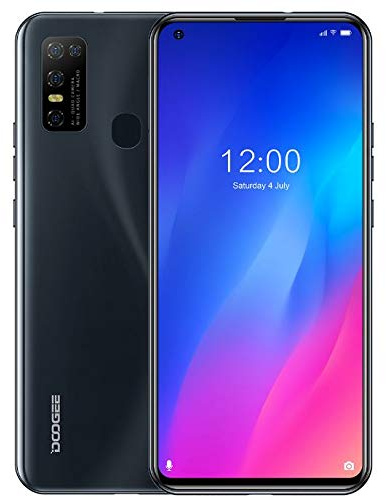 Téléphone Portable Débloqué DOOGEE N30 (4 Go RAM+128 Go ROM), Smartphone Android 10, Écran Perforé HD+ 6,55 Pouces, Double Carte SIM+Carte SD Dédiée 256 Go, Batterie 4500mAh, Caméra AI 16MP Noir
