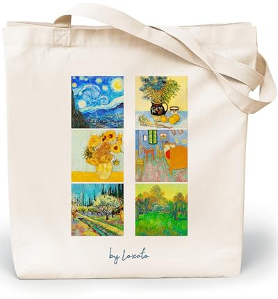 Loxato Tote Bag Aesthetic - Borsa Shopper Cotone 220g/m2 35x42cm - Borsa Tela Donna - Borse Shopper Tela - Extra Largo 8cm