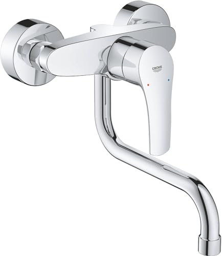 Grohe Wand-Spültisch-Einhebelmischer Eurosmart chr, schwenkb. Auslauf, Ausladung 216mm