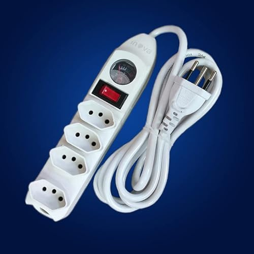 Brazilian Power Outlet，4-bit Brazilian Junction Board Surge Protection Extension Cord Socket，Row Insertion Socket (4-bit)