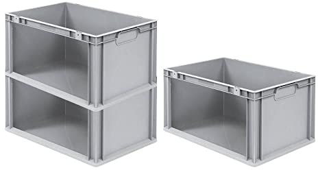 PROREGAL SuperSparSet 3x Eurobox NextGen Store, HxBxT 32x40x60cm, 65 Liter, Seite offen, Eurobehälter, Transportbox, Transportbehälter, Stapelbehälter