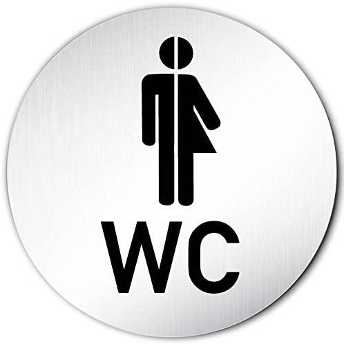 Türschilder24 XXL Toilettenschild Trans Gender 2 • Ø 100mm • Aluminium (eloxiert) • Türschild Hinweisschild