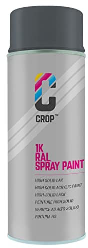 CROP Lackspray RAL 7015 Schiefergrau - Hohe Deckkraft, SCHNELLE TROCKNUNG, 100% inaltérable - Auto, Motorrad & Heimwerken - Hochglanz - 400 ml
