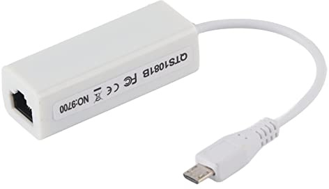 AMONIDA Adaptador Ethernet Adaptador de Tarjeta de Red Micro USB a RJ45 Puerto Ethernet Micro USB a RJ45 Adaptador Ethernet Micro USB Adaptador Fast Ethernet USB 2.0 para Placa Base Pi Zero 1.3/W