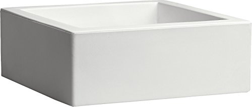 Tecnokit Nicoli quadratische Vase Minos aus Kunstharz, eleganter quadratischer Pflanzkübel für Innen- und Außenbereich (40 x 40 x 15 cm, weiß)