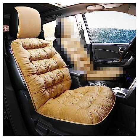 CGEAMDY Warmes Autositzkissen, Auto Sitzauflagen, Sitzschoner für Autositze, Universal Autositzschoner mit Rückenlehne, Autositzauflage Anti Rutsch Unterlage (Beige)