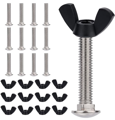 Boulons de Remplacement de Chenil, 12pcs M6 Boulons de Remplacement en Acier INOX et 12pcs Écrous Papillon en Plastique pour Réparer Les Boîtes pour Animaux de Compagnie