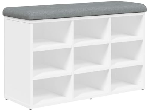 vidaXL Skobänk vit 82x32x50 cm konstruerat trä