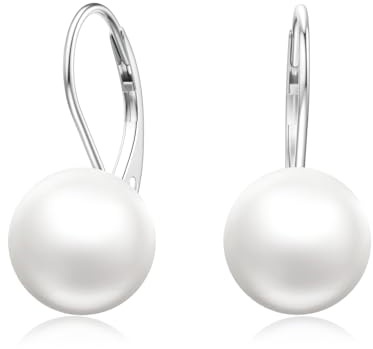 LANBEIDE Perlen Ohrringe, 925 Sterling Silber Leverback Hängend Ohrringe Für Frauen Schmuck Geschenke