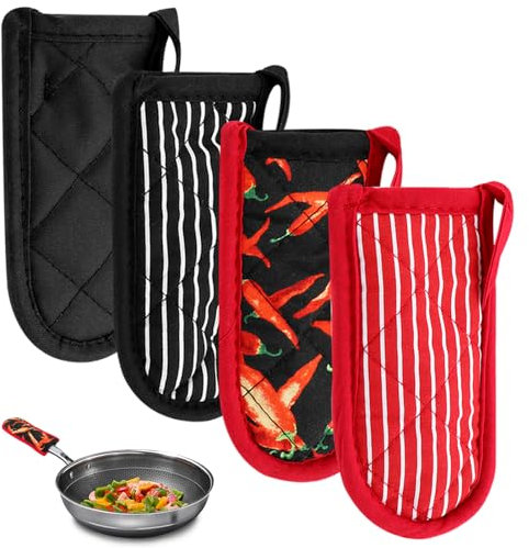Pfannengriffhülsen aus Gusseisen, maschinenwaschbar, Topf, Pfanne, Pfannengriffhalter, Hülsen für Küche, Backen, Kochen, Zubehör, 4 Stück (Farbe: mehrfarbig)
