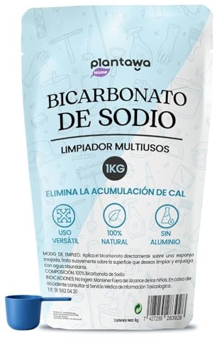 PLANTAWA Bicarbonato de Sodio 1kg Doypack | Polvo Multiusos para Limpieza del Hogar | Cierre Resellable | Alta Solubilidad | Bicarbonato Sódico Puro | Baking Soda Limpieza