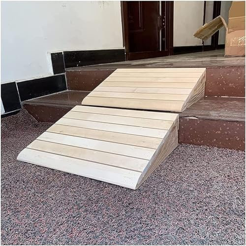 QYMLSH Motorrad-Trittpolster, Rollstuhlrampe, rutschfeste Schwellenrampe Aus Holz, Tragbare Behindertenrampen for Hauseingangstreppen, Roller, Auto-Kletterrampe, rutschfest(30.8x30x12cm)