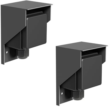 ledscom.de 2 prese PIWI per esterni/ambienti umidi, a vista, IP44, singola Schuko, 16 A/230 V, acciaio inossidabile, plastica, antracite