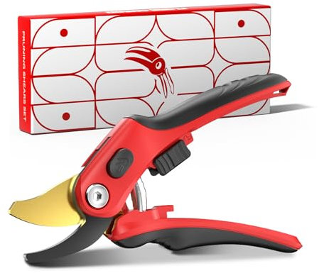 FLORA GUARD Gartenschere 210mm, professionelle Astschere mit SK5 Klinge für frische Zweige, ideales Gartenwerkzeug für Pfropfen, Beschneiden, Ernten, Pflanzenschere für Gartenarbeit