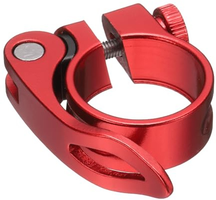 sourcing map Bike Seat Post Clamp 31.8mm Bicycle Clamp Aluminum Alloy Quick Release Seat Post Collar for Diameter 27.2 to 28.6mm Bicycle Mountain Road Bike Tube, Red