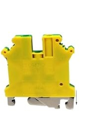 XIAOCLI Morsettiera di Terra Giallo Verde Serie UK USLKG Montaggio su Guida DIN Collegamento Cablaggio Universale in Ottone(USLKG-5)