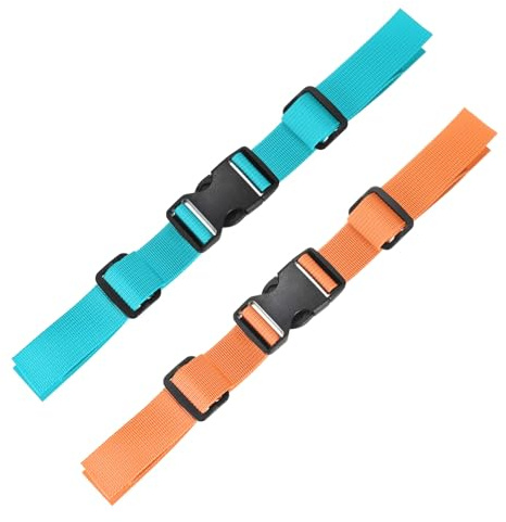 TIXIPEM Backpack Chest Strap [2PCS] - Adjustable Sternum Straps Use for Backpack Replacement & Hiking & Jogging - [Sky Blue & Orange-11 x 6IN] Chest Belt with Quick Release Buckle