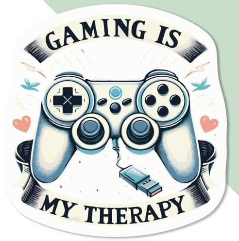 Azeeda 4 x 'Gaming is My Therapy' Stickers - White, 5cm (DW00123936)