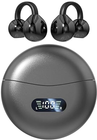 vashoy Bluetooth Headphones, Bluetooth 5.4 Sports Headphones, Immersive Bass, IPX5 Waterproof, Digital Display LED, Open Type, Suitable for Sports/Fitness/Running (Black)