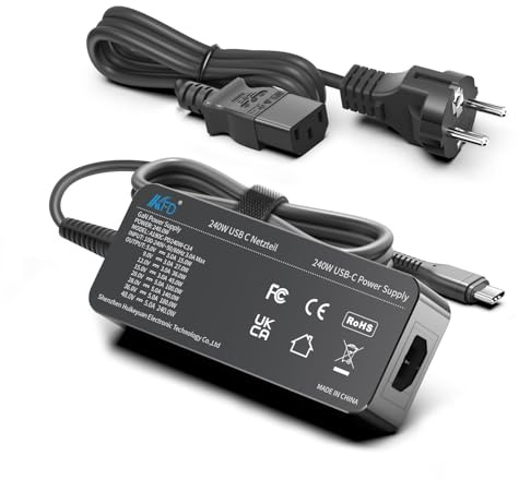 KFD PD 3.1 USB C Netzteil 240W GaN Ladegerät für Framework 16 NVIDIA DGX Spark Ascent GX10 DC48V 5A AI Laptop Lautsprecher-Akkupacks verstärker Roboter Drohnen Audios Schnellladegerät AVS 15-48V
