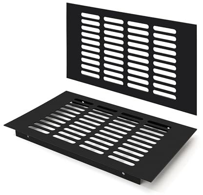 Griglia di Ventilazione Nera, Griglia di Aerazione Può Aiutare a Ventilare l'armadio Rettangolare da 150 x 250mm Armadi e Vamere da Letto Con Viti per Armadi Porte Scarpiere Cassettiere (2 Pezzi)