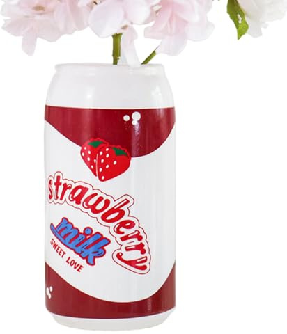 Vase de fleurs en céramique décoratif | Les boissons gazeuses uniques peuvent façonner le vase en forme de cerise à la fraise pour la décoration de la maison, du bureau, de l'étagère et de la table |