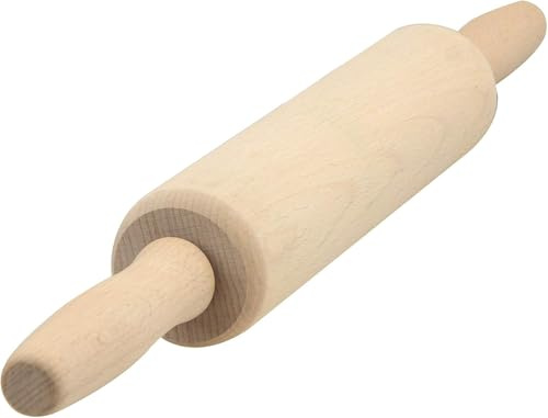 43 x 6 cm Beechwood Revolving Rolling Pin Natural Beech Wood Baking Roll with Revolving Centre Rolling Pin Chapati Roll for Cooking and Baking.