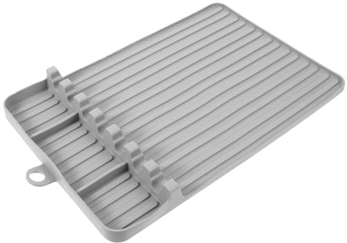 Silikon-Grillmatte Silikon-Grillmatte mit Seitenablage, hitzebeständig, rutschfest, vielseitig einsetzbar, ideal als Ablage for Grillbesteck und Küchenarbeitsplatte