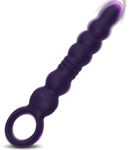 BDSMYEE Perline anali vibranti con anello di trazione, catena anale, plug anale, sex toy, dilatatore anale, dildo anale, coda di dildo, giocattoli erotici anali per coppie, donne e uomini