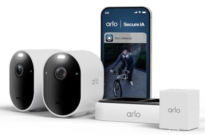 Arlo Pro 6 2K HDR Kamera Aussen, 2er-Set mit Zusatzakku & Dual-Ladestation | Kabellos, 2K HDR, Farb-Nachtsicht, inkl. Zusatzakku & Dual-Ladestation, Alexa-kompatibel, Arlo Secure Testzeitraum inklusive