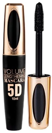 Máscara de pestañas 5D resistente al agua - Volumen intenso y efecto rizador | 10 ml Vegana y de larga duración | Para bodas, fiestas y maquillaje escénico