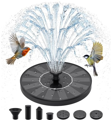Solarbrunnen für Draussen, Solar Springbrunnen für Außen mit 6 Düsen, Solar Teichpumpe für Außen 1,4W Springbrunnen Solar für Gartenteich, Außenbereich Wasserspiel, VogelBad, Terrasse, Den