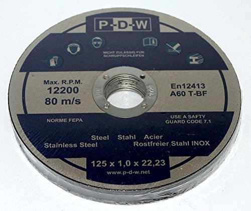 90 dischi da taglio in acciaio INOX per smerigliatrice angolare o da taglio – Ø 125 mm