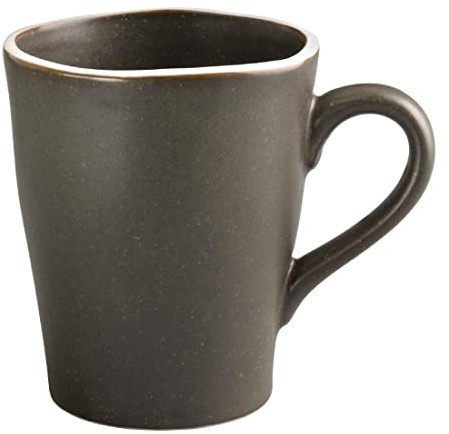 Olympia Chia Rustic Tea and Coffee Mugs Set 340 ml/12 oz (Pack of 6), Charcoal Porcelain, Hot Chocolate Mugs, Microwave and Dishwasher Safe, Reactive Glaze, BS4034 Certified, Café and Home Use, DR819
