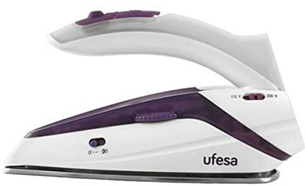 Ufesa S0424315 Plancha Vapor-Seco de Viaje, Pv0500, Blanco Morado, 75 G/Min 1100W