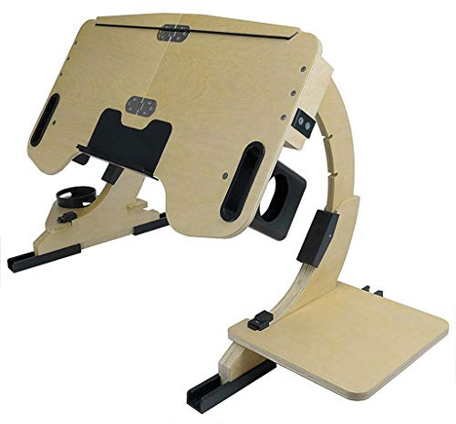 LTLCBB Table de Lit Pliable Table Portable pour Ordinateur Angle Ajustable en 5 Positions, Fait Bois, Idéal pour Lecture, Travail, Petit Déjeuner,Jaune