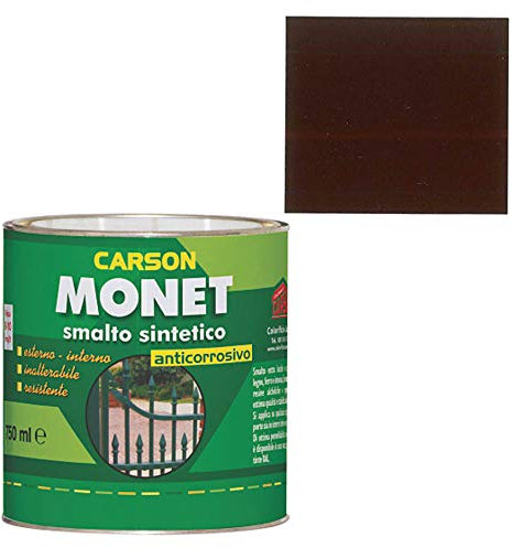Colorificio Carson Monet Sintetico Smalto Sintetico Anticorrosivo Legno Ferro Intonaco Interno Esterno Vernice Ad Alta Resistenza (Ral 8011 Marrone noce)