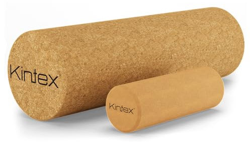 Kintex Faszienrolle aus Kork, 33 cm oder 15 cm, Massagerolle zur Selbstmassage, Eigenmassage, Regeneration von Faszien und Muskeln, Faszienroller (33 cm)