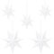 Estrella Plegable de Navidad, 5 Pcs Estrellas Papel, 25 cm x 3 + 40 cm x 2, para Año Nuevo, Boda, Cumpleaños, Fiesta Decoración del Hogar, Blanco