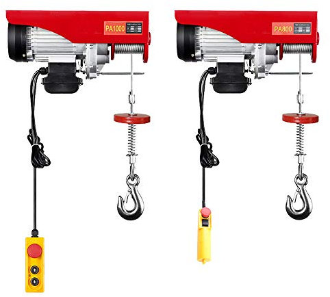 NaMaSyo 500kg/1000kg elektrische Hebebühne, 220V elektrische Hebebühne, elektrische Seilwinde mit Fernbedienung, Elektroseilzug für Fabriken, Lagerhallen, BAU, Gebäude, Lastenheben (500kg/1000kg)