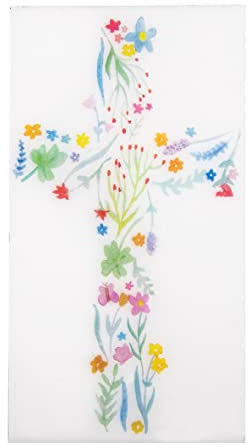 Rayher Wachsmotiv Florales Kreuz, bunt, 6,5 x 12 cm, 1 Stück, zum Kerzen verzieren, Verzierwachs für z.B. Taufkerze, Hochzeitskerze, Geburtstagskerze, Osterkerze, 31637999, Floral