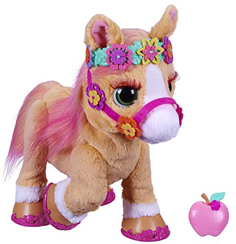 FurReal Hasbro Cinnamon, Mein stylisches Pony, 80+ Geräusche, Reaktionen, 26 Accessoires, elektronisches Tierchen (35 cm) ab 4 Jahren