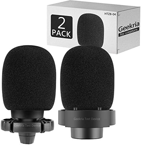 Geekria for Creators - Parabrezza in schiuma compatibile con FIFINE AmpliGame A6, A6V, A6T, A8, copertura in schiuma anti-pop per microfono, filtro in spugna (nero) (confezione da 2)