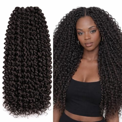 Extension Capelli Sintetici, Ricci per Crochet Braids, Lunghe: 65 cm - Peso: 300 g – Extension Capelli Clip, Ricci Morbidi Effetto Naturale, Natural Black, RITMO
