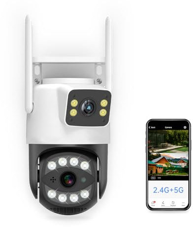 SECUEYE 4MP Dual Lens Camera WiFi 2.4Ghz 5Ghz Pan/Tilt/Zoom Auto Tracking Human Detection Color Night Outdoor Security IP65 Waterproof 24/7 Recording