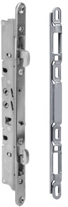 11-3/4 Multi-Point Mortise Lock with Face Plate and Keeper for Sliding Patio Glass Door | Two Point Keeper for Mortise Lock for Patio Sliding Door Locking Mechanism - Stainless Steel