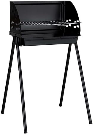 Grill Standgrill Holzkohlegrill mit Windschutz 64256
