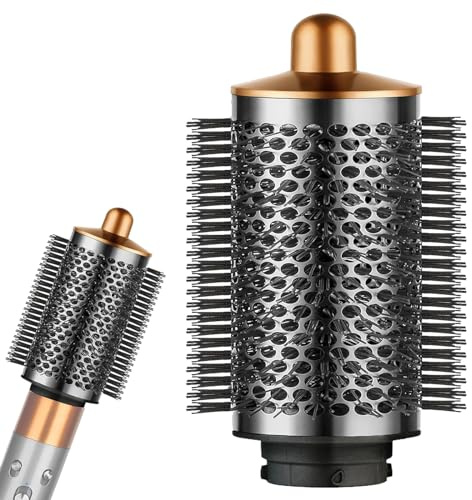 chuancheng Förbättrad stor, rund volymborste för dyson för Airwrap-tillbehör, volymfäste borste för platt hår, guld